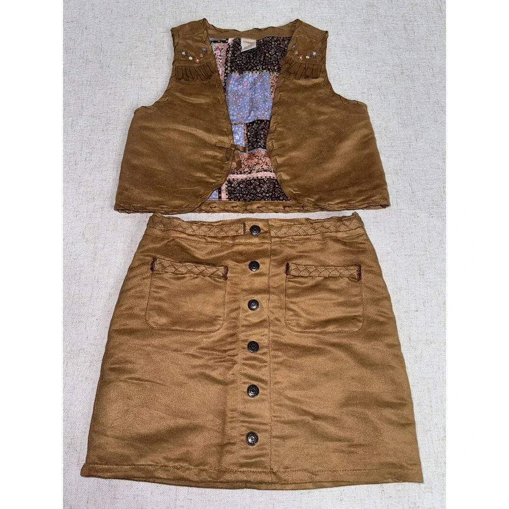 Vintage‎ Gymboree Girls Horse Cowgirl Outfits Suede Vest Skirt Pink Hat Scala 7
